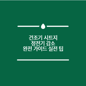 건조기 시트지 정전기 감소 완전 가이드 실전 팁