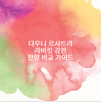 다우니 르샤트라 라비킷 강한 잔향 비교 가이드