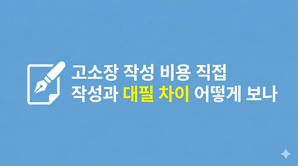 고소장 작성 비용을 검토하는 서류 장면
