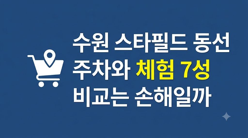 수원 스타필드 동선과 주차 시간 안내 장면
