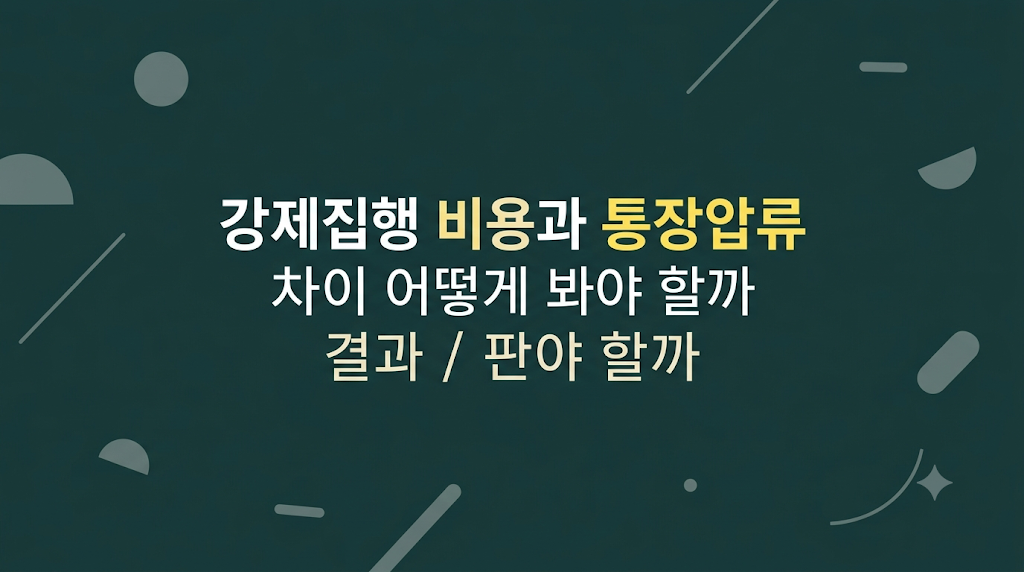 강제집행 비용을 검토하는 서류 장면
