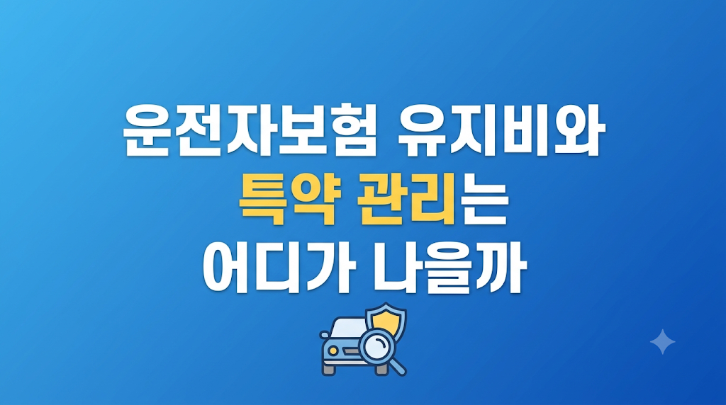 운전자보험 유지비와 특약 관리 화면
