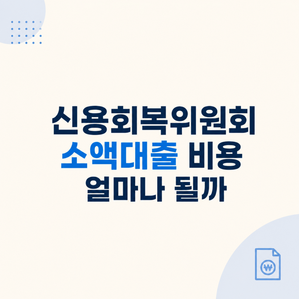 신용회복위원회 소액대출 비용 비교 안내