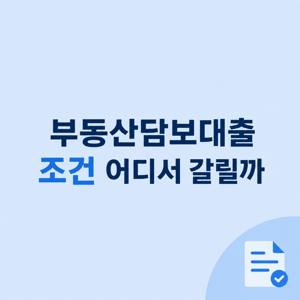 부동산담보대출 조건과 한도 비교 설명