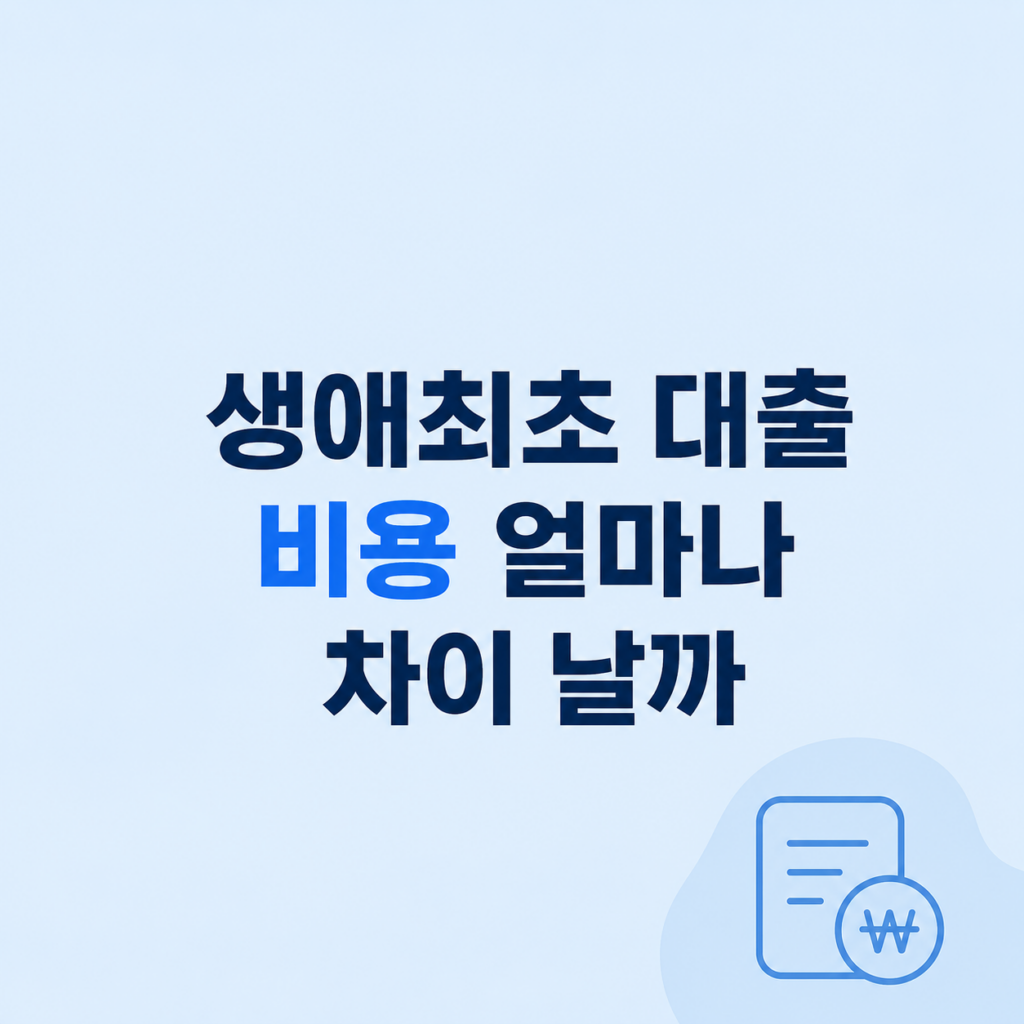 생애최초 대출 비용과 상환 조건 비교